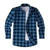 Mens Tartan Check Shirts Lumberjack Flannel Style by Janeo British Apparel. Bring Back My Turquoise - Thumbnail Image 5