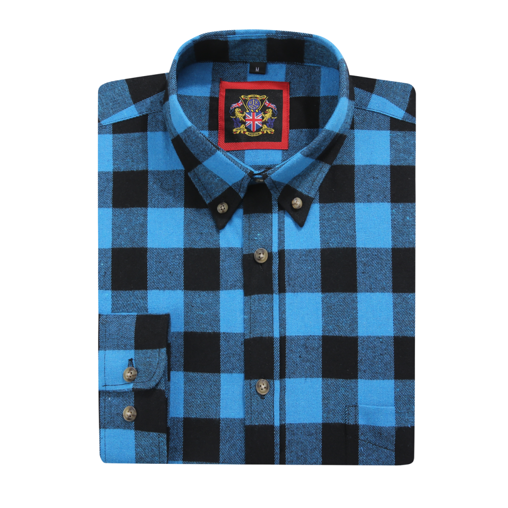 Mens Tartan Check Shirts Lumberjack Flannel Style by Janeo British Apparel. Bring Back My Turquoise - Image 6
