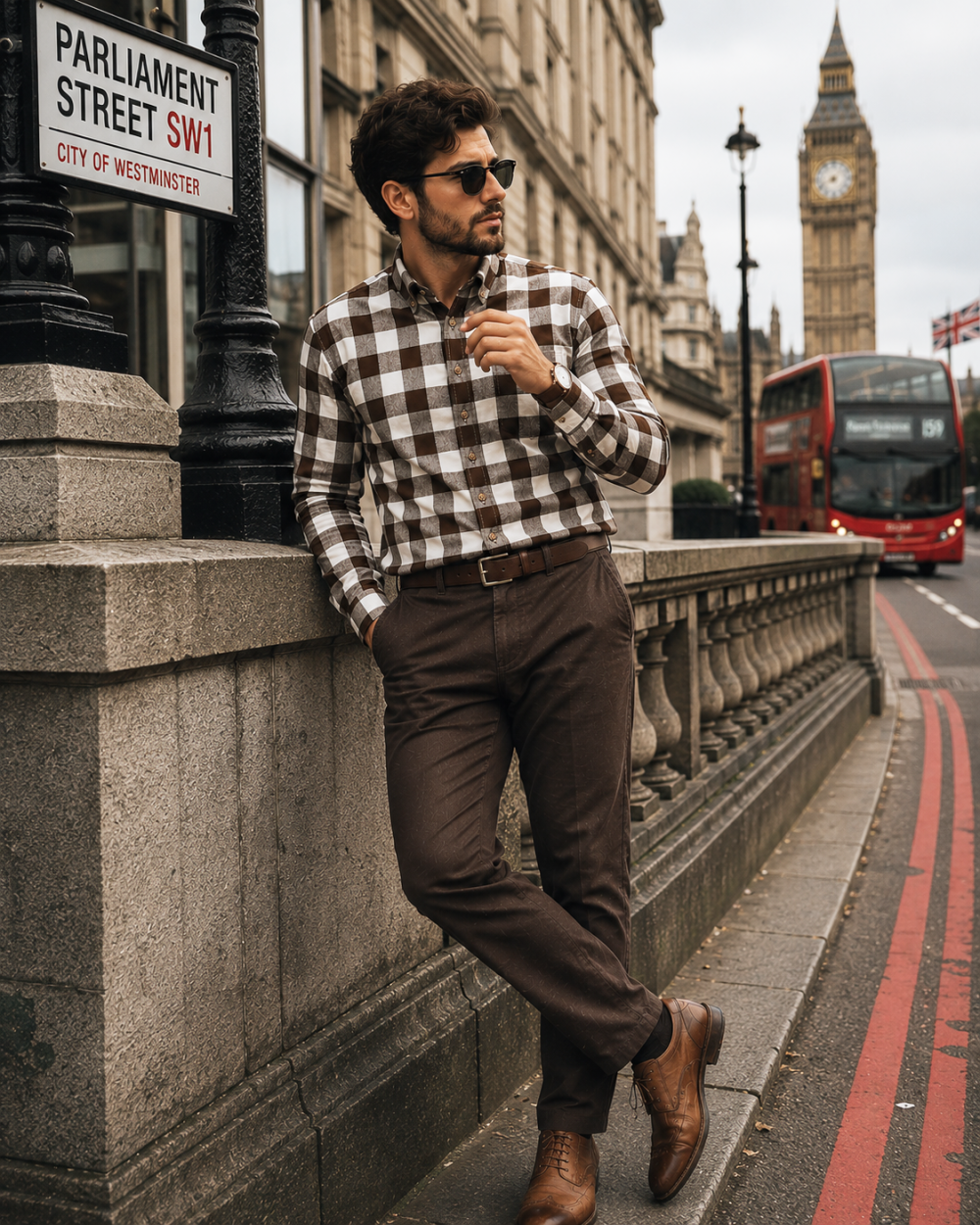 Mens Tartan Check Shirts Lumberjack Flannel Style by Janeo British Apparel. Brownstone Bobby - Image 2