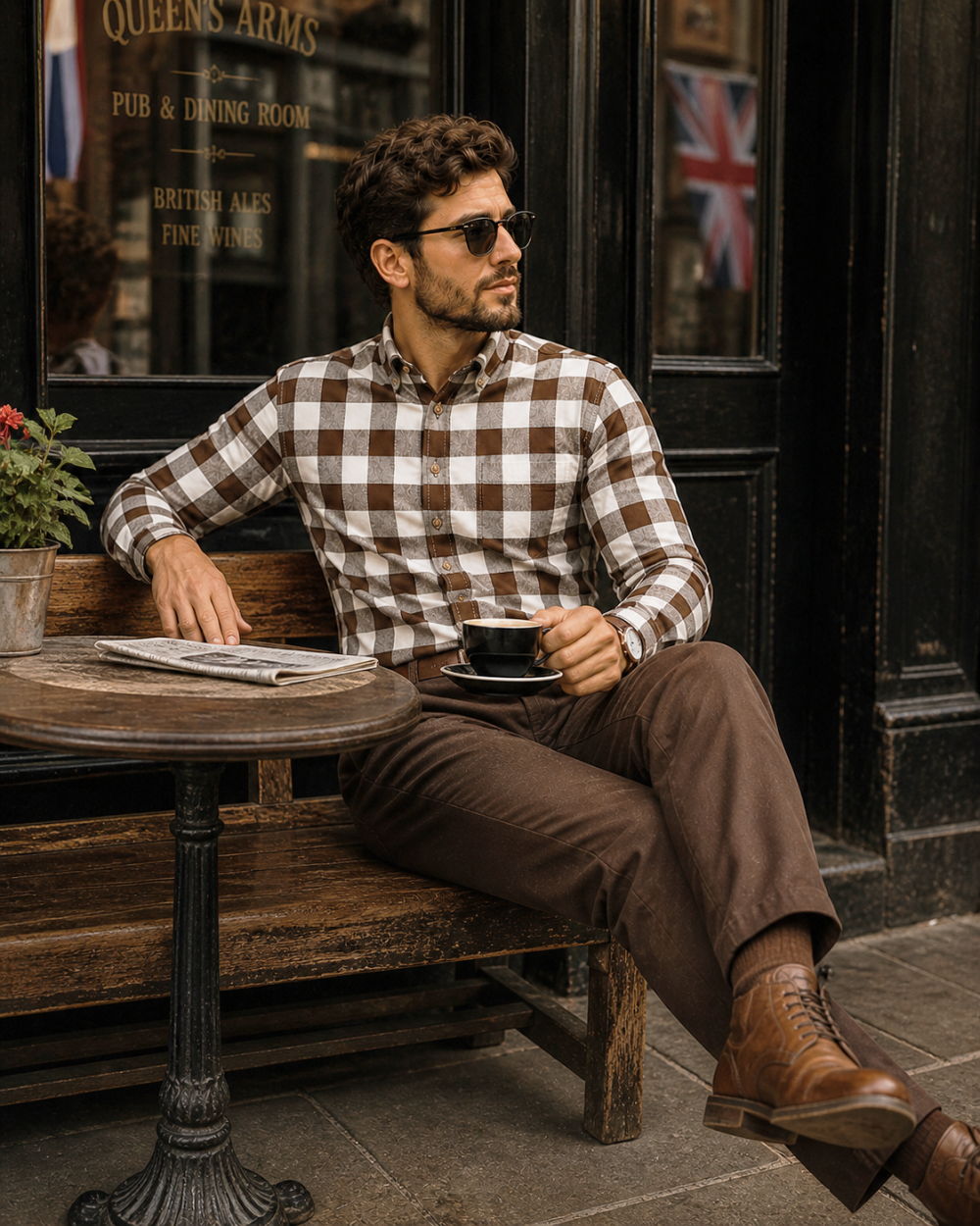 Mens Tartan Check Shirts Lumberjack Flannel Style by Janeo British Apparel. Brownstone Bobby - Image 3