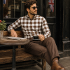 Mens Tartan Check Shirts Lumberjack Flannel Style by Janeo British Apparel. Brownstone Bobby - Thumbnail Image 3
