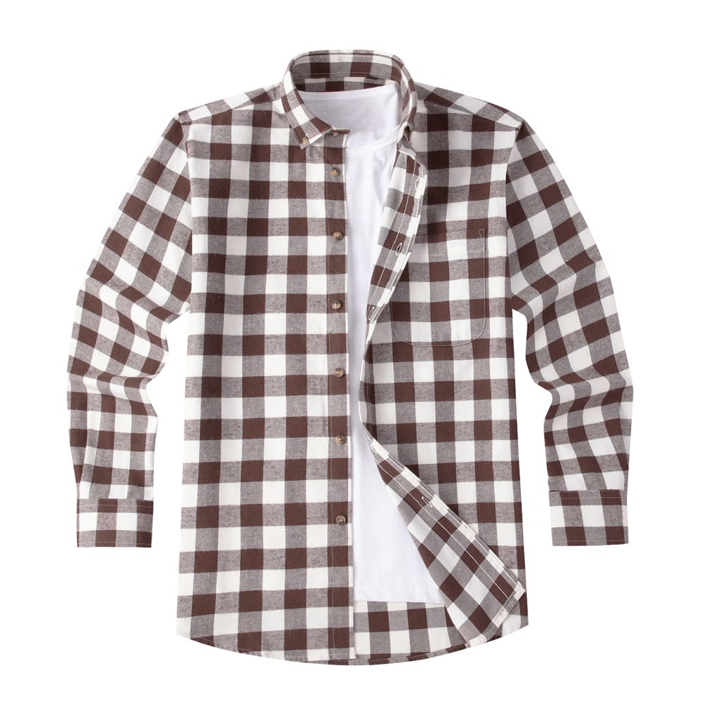 Mens Tartan Check Shirts Lumberjack Flannel Style by Janeo British Apparel. Brownstone Bobby - Image 4