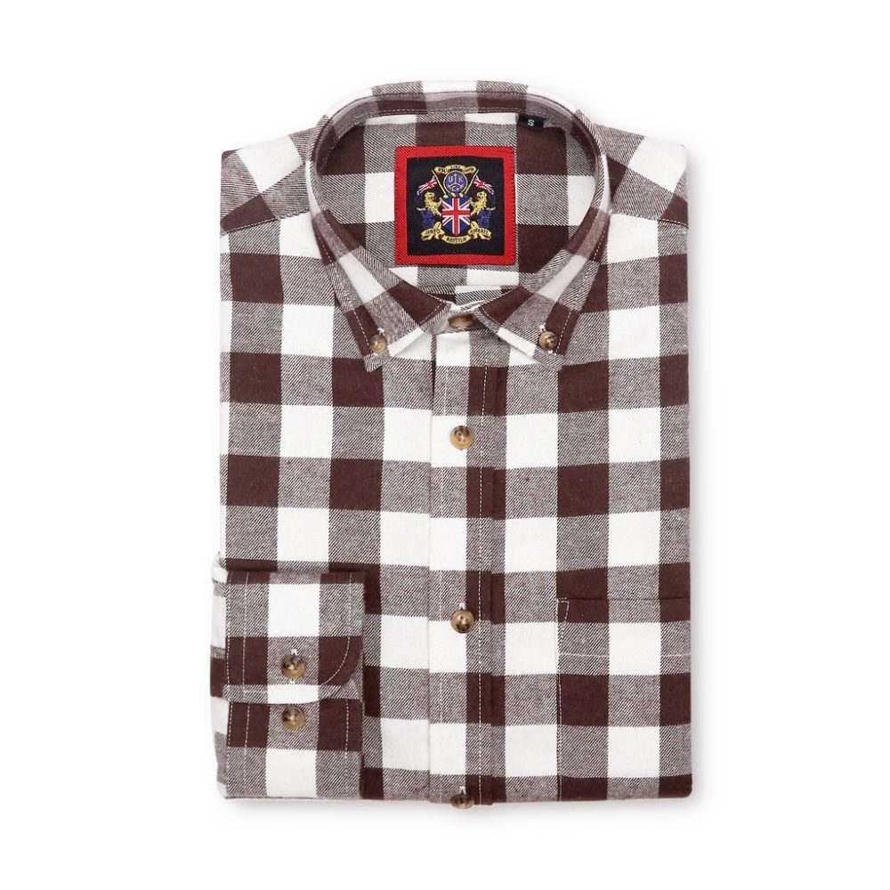 Mens Tartan Check Shirts Lumberjack Flannel Style by Janeo British Apparel. Brownstone Bobby - Image 6