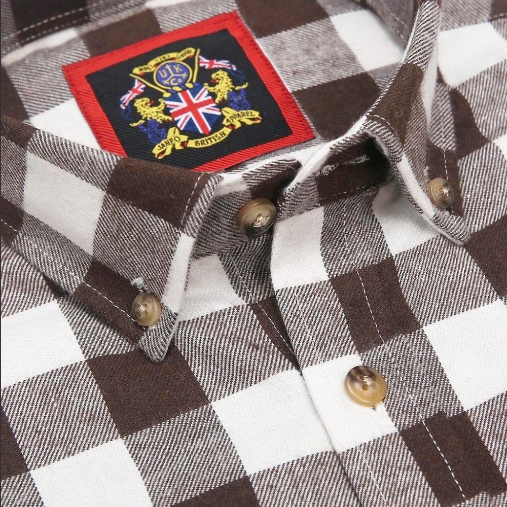 Mens Tartan Check Shirts Lumberjack Flannel Style by Janeo British Apparel. Brownstone Bobby - Image 7