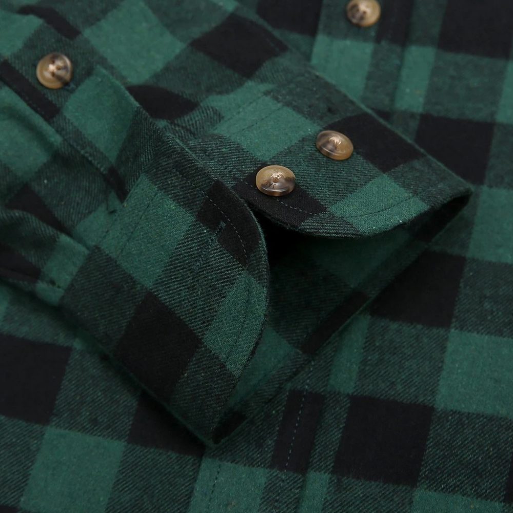 Mens Tartan Check Shirts Lumberjack Flannel Style by Janeo British Apparel. Brunswick Racing Green - Image 8