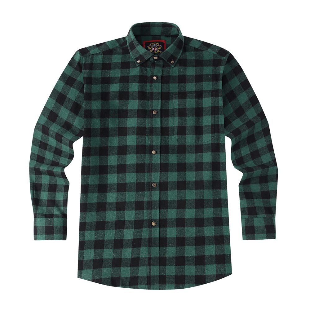 Mens Tartan Check Shirts Lumberjack Flannel Style by Janeo British Apparel. Brunswick Racing Green - Image 4
