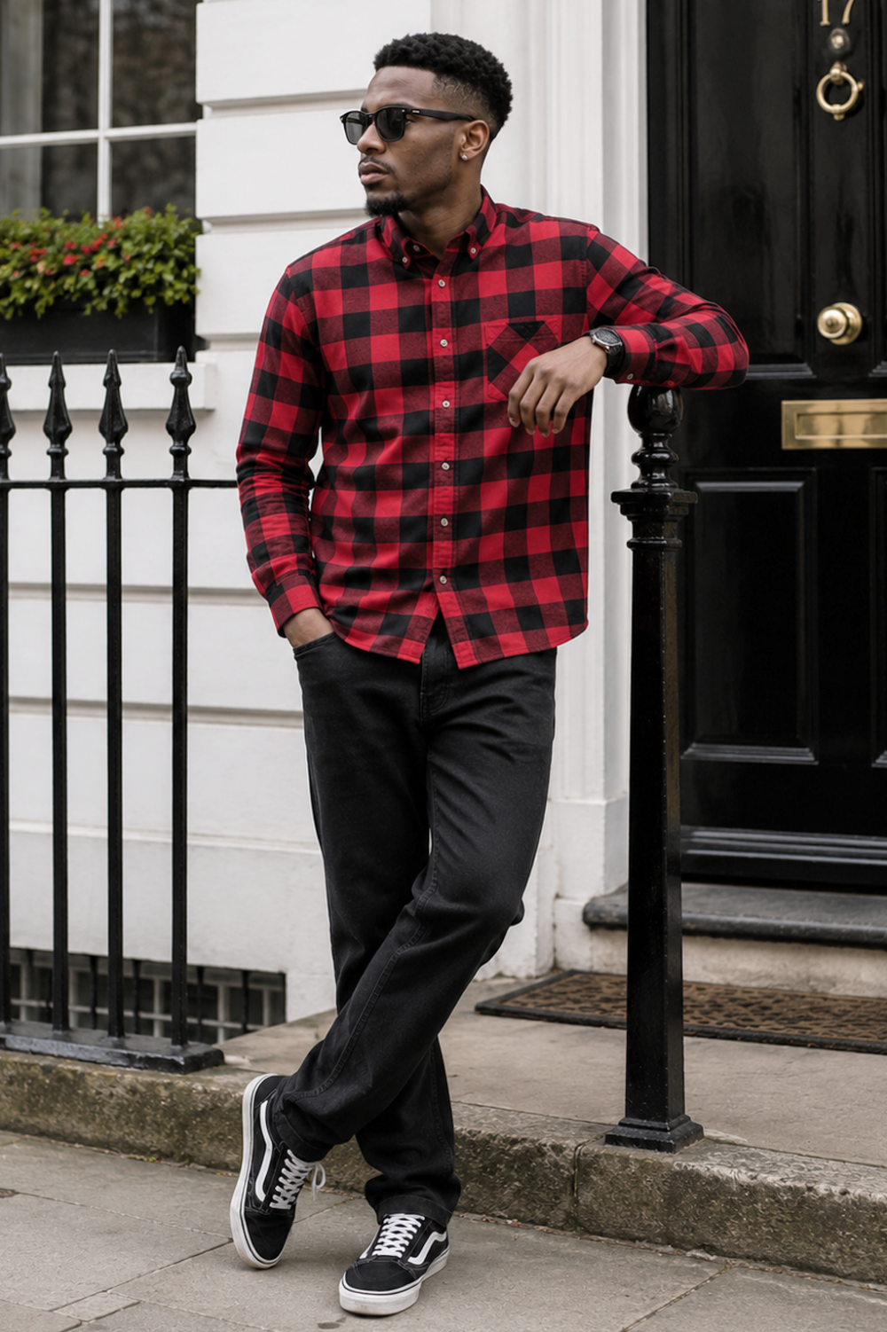 Mens Tartan Check Shirts Lumberjack Flannel Style by Janeo British Apparel. Red Chilli Peppers - Image 2