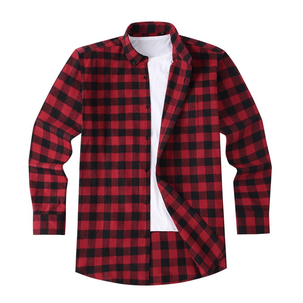 Mens Tartan Check Shirts Lumberjack Flannel Style by Janeo British Apparel. Red Chilli Peppers - Image 4