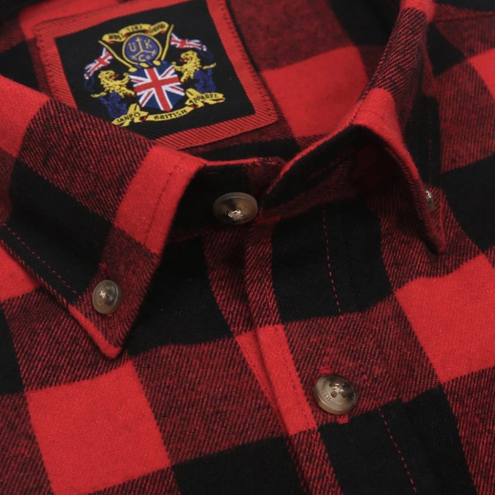 Mens Tartan Check Shirts Lumberjack Flannel Style by Janeo British Apparel. Red Chilli Peppers - Image 7