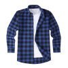 Mens Tartan Check Shirts Lumberjack Flannel Style by Janeo British Apparel. Queen Royal Blue - Thumbnail Image 4