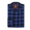 Mens Tartan Check Shirts Lumberjack Flannel Style by Janeo British Apparel. Queen Royal Blue - Thumbnail Image 6
