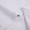 Cool Grey - Mens Long Sleeve Stripe Oxford Shirt. The Kensington Button Down Collar & Pocket. Authentic Oxford Fabric - Thumbnail Image 9