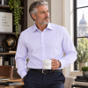 The Canterbury Self Stripe Mens Shirt, Business Formal Dress Office Wedding, Single & Double Cuff Option. Lavender. (Discontinued Style, Very Limited Stocks, On Sale Great Buy) - Thumbnail Image 3