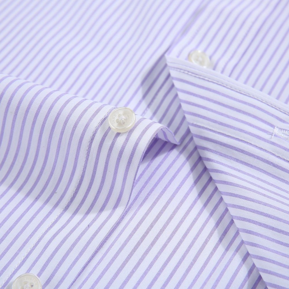 Windsor Fine Stripe Formal Shirt, Double & Single Cuff Long Sleeve, Traditional Tailoring, Casual, Special Occasion. Lavender - Image 11