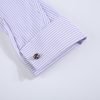 Windsor Fine Stripe Formal Shirt, Double & Single Cuff Long Sleeve, Traditional Tailoring, Casual, Special Occasion. Lavender - Thumbnail Image 8