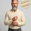 Windsor Fine Stripe Formal Shirt, Single Cuff Long Sleeve, Traditional Tailoring, Casual, Special Occasion. Lemon - Thumbnail Image 1