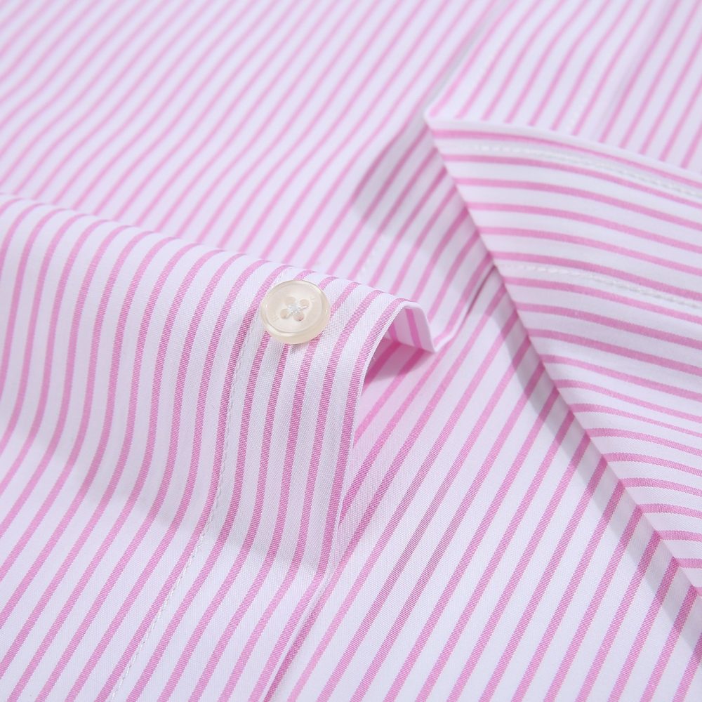 Windsor Fine Stripe Formal Shirt, Double & Single Cuff Long Sleeve, Traditional Tailoring, Casual, Special Occasion. Pink - Image 12