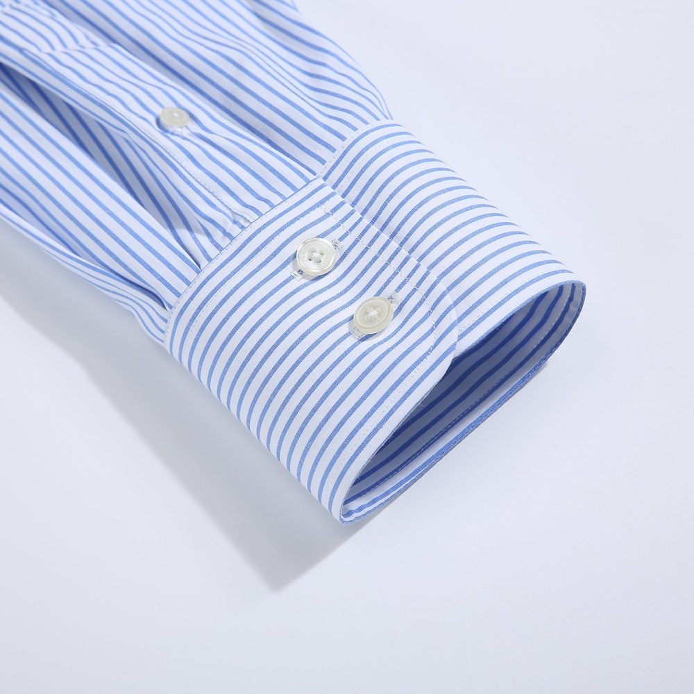 Windsor Fine Stripe Formal Shirt, Double & Single Cuff Long Sleeve, Traditional Tailoring, Casual, Special Occasion. Sky Blue - Image 9