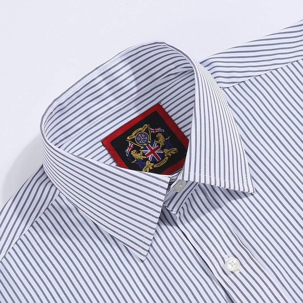 Windsor Fine Stripe Formal Shirt, Double & Single Cuff Long Sleeve, Traditional Tailoring, Casual, Special Occasion. Grey - Image 9