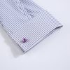 Windsor Fine Stripe Formal Shirt, Double & Single Cuff Long Sleeve, Traditional Tailoring, Casual, Special Occasion. Grey - Thumbnail Image 7