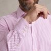 Windsor Fine Stripe Formal Shirt, Double & Single Cuff Long Sleeve, Traditional Tailoring, Casual, Special Occasion. Pink - Thumbnail Image 5