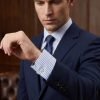 Windsor Fine Stripe Formal Shirt, Double & Single Cuff Long Sleeve, Traditional Tailoring, Casual, Special Occasion. Sky Blue - Thumbnail Image 6