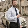 Windsor Fine Stripe Formal Shirt, Double & Single Cuff Long Sleeve, Traditional Tailoring, Casual, Special Occasion. Grey - Thumbnail Image 3