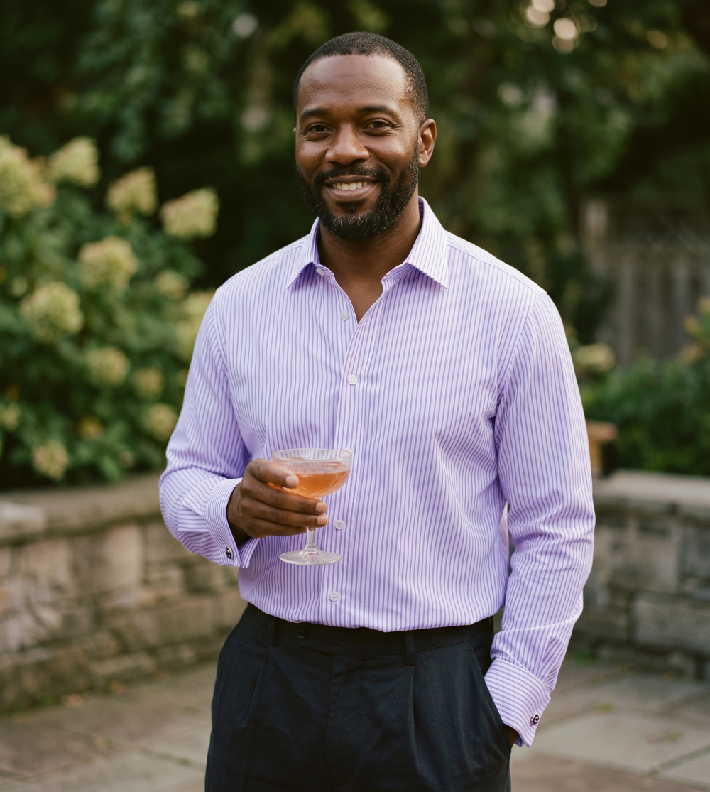 Windsor Fine Stripe Formal Shirt, Double & Single Cuff Long Sleeve, Traditional Tailoring, Casual, Special Occasion. Lavender - Image 5