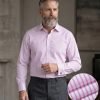Windsor Fine Stripe Formal Shirt, Double & Single Cuff Long Sleeve, Traditional Tailoring, Casual, Special Occasion. Pink - Thumbnail Image 1