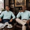 Twin Pack of Plain & Strips Shirts, The English Oxford Mens Long Sleeve Shirt, Button Down Collar & Pocket. Paris Mint - Thumbnail Image 2