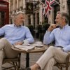 Twin Pack of Plain & Strips Shirts, The English Oxford Mens Long Sleeve Shirt, Button Down Collar & Pocket. Ocean Blue - Thumbnail Image 3