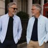 Twin Pack of Plain & Strips Shirts, The English Oxford Mens Long Sleeve Shirt, Button Down Collar & Pocket. Jordy Sky Blue - Thumbnail Image 3
