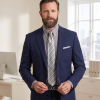 The Elizabeth Stripes Shirts (Twin Pack), Mens Oxford Stripe Shirt Button Down Collar Office or Casual, City Grey - Thumbnail Image 4