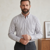 The Elizabeth Stripes Shirts, Mens Oxford Stripe Shirt Button Down Collar Office or Casual, (City Grey | White Stripe) - Thumbnail Image 1
