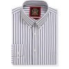 The Elizabeth Stripes Shirts, Mens Oxford Stripe Shirt Button Down Collar Office or Casual, (City Grey | White Stripe) - Thumbnail Image 5