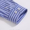 The Elizabeth Stripes Shirts, Mens Oxford Stripe Shirt Button Down Collar Office or Casual, (Denim Blue | Bold Stripe) - Thumbnail Image 8