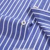 The Elizabeth Stripes Shirts, Mens Oxford Stripe Shirt Button Down Collar Office or Casual, (Denim Blue | Bold Stripe) - Thumbnail Image 9