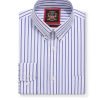 The Elizabeth Stripes Shirts, Mens Oxford Stripe Shirt Button Down Collar Office or Casual, (Denim Blue | White Stripe) - Thumbnail Image 5
