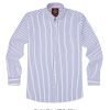 The Elizabeth Stripes Shirts, Mens Oxford Stripe Shirt Button Down Collar Office or Casual, (Denim Blue | White Stripe) - Thumbnail Image 6