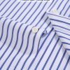The Elizabeth Stripes Shirts, Mens Oxford Stripe Shirt Button Down Collar Office or Casual, (Denim Blue | White Stripe) - Thumbnail Image 9
