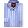 The Elizabeth Stripes Shirts, Mens Oxford Stripe Shirt Button Down Collar Office or Casual, (Ocean Blue | Bold Stripe) - Thumbnail Image 5
