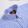 The Elizabeth Stripes Shirts, Mens Oxford Stripe Shirt Button Down Collar Office or Casual, (Ocean Blue | Bold Stripe) - Thumbnail Image 7