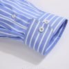 The Elizabeth Stripes Shirts, Mens Oxford Stripe Shirt Button Down Collar Office or Casual, (Ocean Blue | Bold Stripe) - Thumbnail Image 8