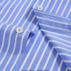 The Elizabeth Stripes Shirts, Mens Oxford Stripe Shirt Button Down Collar Office or Casual, (Ocean Blue | Bold Stripe) - Thumbnail Image 9