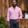 The Elizabeth Stripes Shirts, Mens Oxford Stripe Shirt Button Down Collar Office or Casual, (Vintage Pink | Bold Stripe) - Thumbnail Image 2