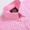 The Elizabeth Stripes Shirts, Mens Oxford Stripe Shirt Button Down Collar Office or Casual, (Vintage Pink | Bold Stripe) - Thumbnail Image 7