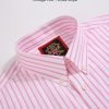 The Elizabeth Stripes Shirts, Mens Oxford Stripe Shirt Button Down Collar Office or Casual, (Vintage Pink | White Stripe) - Thumbnail Image 7