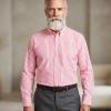 The Elizabeth Stripes Shirts, Mens Oxford Stripe Shirt Button Down Collar Office or Casual, (Warming Red | White Stripe) - Thumbnail Image 1