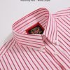 The Elizabeth Stripes Shirts, Mens Oxford Stripe Shirt Button Down Collar Office or Casual, (Warming Red | White Stripe) - Thumbnail Image 7