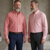 The Elizabeth Stripes Shirts (Twin Pack), Mens Oxford Stripe Shirt Button Down Collar Office or Casual, Warming Red - Thumbnail Image 1